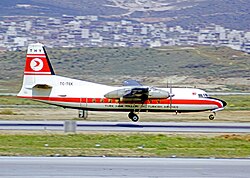 THY Fokker F27 Friendship landing at Athens Hellenikon Airport in 1973