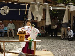 A Shinto rite; Shinto is often called an "indigenous religion", though the reasons for this classification have been debated among scholars.[10]