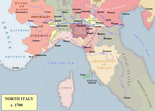 Northern Italy; Milan, Savoy, and Mantua were the primary areas of conflict