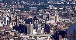 An aerial view of Newark, the most populous city in New Jersey