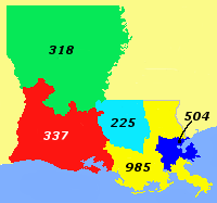Area code 504 as of after 2007.