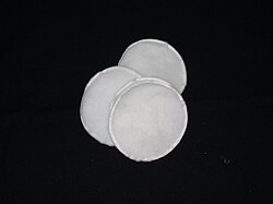 Cotton is made into balls, swabs, and pads for applying and removing cosmetics.