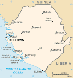 A map of Sierra Leone