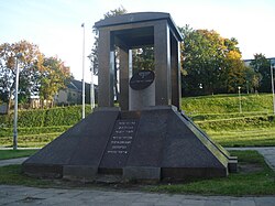 A Holocaust memorial near the site of the HKP slave labor camp in Subačiaus Street, Vilnius