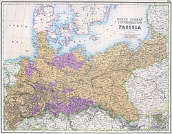 Detailed map of North German Confederation
