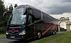 Scania Irizar i6 coach in black and pink Ausden Clark Executive livery