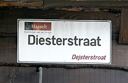 Bilingual signs in Hasselt, Belgium