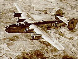 An IAF Consolidated B-24 Liberator heavy bomber over the Deccan Plateau in the early 1950s
