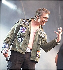 Mikhail Gorsheniov, the lead singer of horror punk band Korol i Shut.