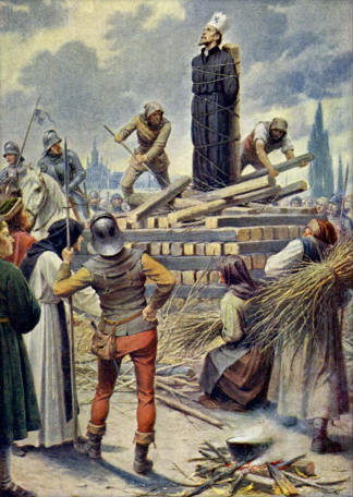 The execution of Jan Hus in 1415