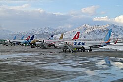 Aircraft parked on the ground in Afghanistan