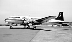 A Korean National Airlines Douglas DC-4 at Oakland in 1953