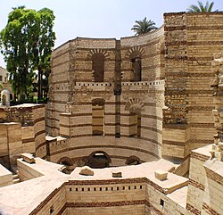 The remains of a circular Roman tower at Babylon Fortress, late 3rd century, in Old Cairo