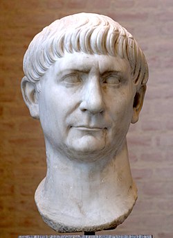 Marble bust of Roman Emperor Trajan, born in Roman Hispania (in Italica near modern-day Seville)