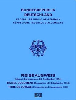 German 1954 Convention Travel Document