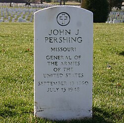 Pershing's tombstone at Arlington National Cemetery