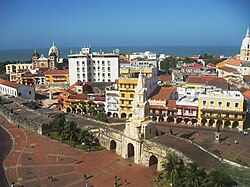 An aerial view of the historic center