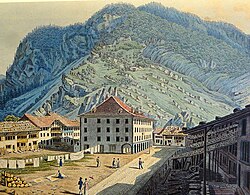 Print of Unterseen in 1819