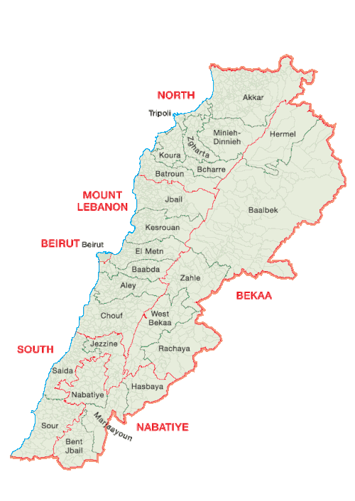Districts of Lebanon