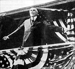 Harding addresses the segregated crowd in Birmingham, Alabama, October 26, 1921.