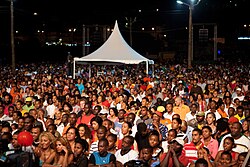 People in Santiago, the largest island in the country