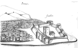 The Portuguese Castle on Hormuz Island, Gaspar Correia. "Lendas da Índia", c. 1556