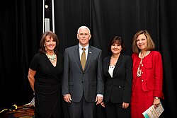 Pence with her husband, Governor Mike Pence, Billie Dragoo and Deborah Collins Stephens