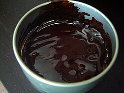 Lacquer mixed with water and turpentine, ready for applying to surface.
