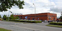 The main factory building of Tetra Pak, located in the south of Lund.