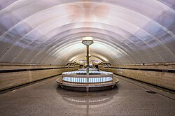 The Sportivnaya station of the Saint Petersburg Metro has two levels.