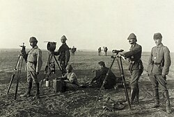 An Ottoman heliograph crew using a Blinkgerät (left)