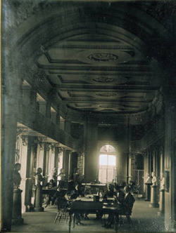 Interior of the Athenæum, 10½ Beacon Street, c. 1855 (Southworth & Hawes)