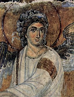 White Angel (fresco, c. 1235), Mileševa monastery, Serbia