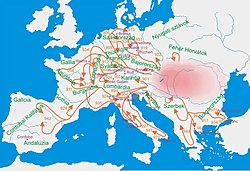 Hungarian raids in the 9–10th centuries: Between 899 and 970, the researchers count 47 (38 to West and 9 to East)[42] raids in different parts of Europe. From these campaigns only 8 were unsuccessful and the others ended with success.[43]