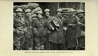 Geoffrey Malins with an aeroscope camera during World War I