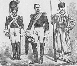 Papal soldiers around 1860