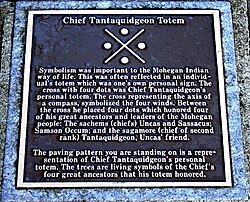 Personal totem of Mohegan Chief Tantaquidgeon, commemorated on a plaque at Norwich, Connecticut