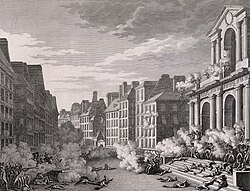 Troops under Napoleon fire on Royalist insurgents in Paris, 5 October 1795
