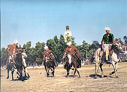 Polo players of Manipur in Mapal Kangjeibung, the world's oldest polo playground