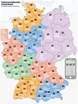Area code zones in Germany