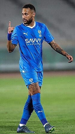 World renowned footballer Neymar playing for Al Hilal in 2023