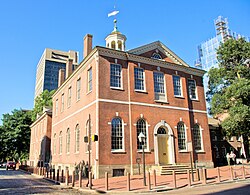 Old City Hall at 5th and Chestnut Street, Philadelphia's town hall from 1800 to 1854