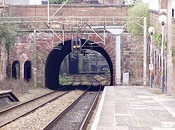A short section remains of the 1832 Edge Hill to Lime Street tunnel in Liverpool. This and a short section of the original tunnel nearer to Lime Street are the oldest rail tunnels in the world still in active use.