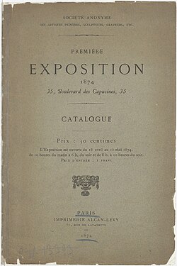 Catalogue cover from the First Impressionist Exhibition (1874)