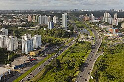 Luís Viana Avenue (also known as Paralela Avenue). It connects the Financial Center to the North Zone of city (airport).