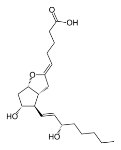 I2 – Prostacyclin (an example of a prostaglandin, an eicosanoid fatty acid)