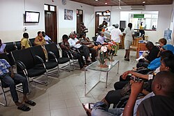 Patients waiting to be seen by a doctor in Disability Hospital