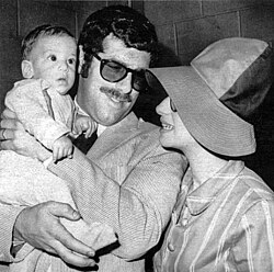 Streisand with her first husband Elliott Gould and son Jason (1967)
