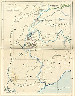 Southeast frontier of France after the Treaty of Paris (1814)