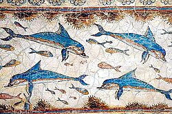 Fresco of dolphins, c. 1600 BC, from Knossos, Crete